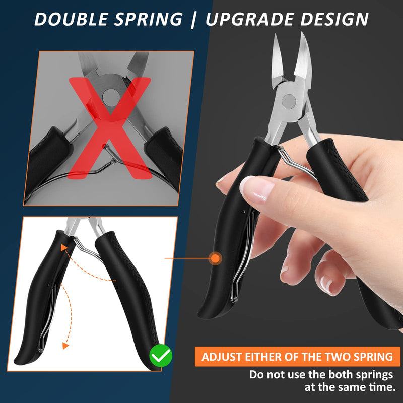 Toenail Clippers for Thick and Ingrown Nails, Black Nail Clipper Kit and Professional Podiatrist Toenail Clippers Heavy Duty Nail Scissors Toenail Treatment Tools Kit for Men Women Elderly - NewNest Australia