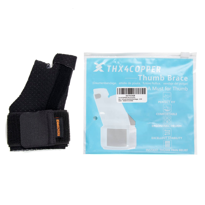 Thx4COPPER Reversible thumb splint and wrist bandages, suitable for relieving the thumb, thumb joint stabilized for arthritis, tendonitis- S/MS/M (pack of 1) black 1 - NewNest Australia
