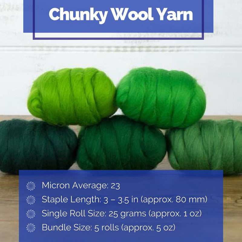 Revolution Fibers | Mixed Merino Wool Variety Pack | Perfect Wool Roving for Spinning, Needle Felting, Wet Felting, Weaving and Crafting (Grand Green (Greens), 250 Grams) - NewNest Australia