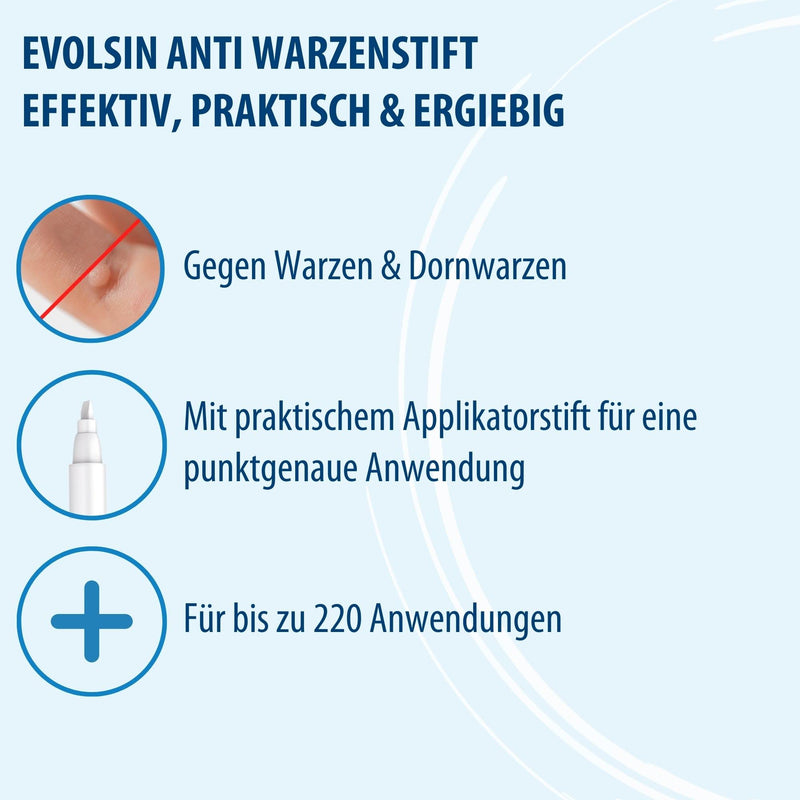 Evolsin - anti wart pen against plantar warts & common warts on feet, hands, body, arms & legs - wart pen precise, hygienic & safe - clinically proven (3 ml wart remedy) - NewNest Australia