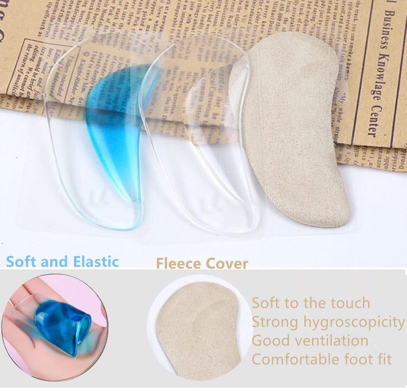 Flat Foot Arch Support Insoles, Zingso Flat Foot Corrector Metatarsal Cushion Pad Insert Orthotic Fits Plantar Fasciitis,Fallen Arches Gel Flat Feet Arch Support Insoles for Men & Women (2 Pair Clear) 2 Pair Clear - NewNest Australia