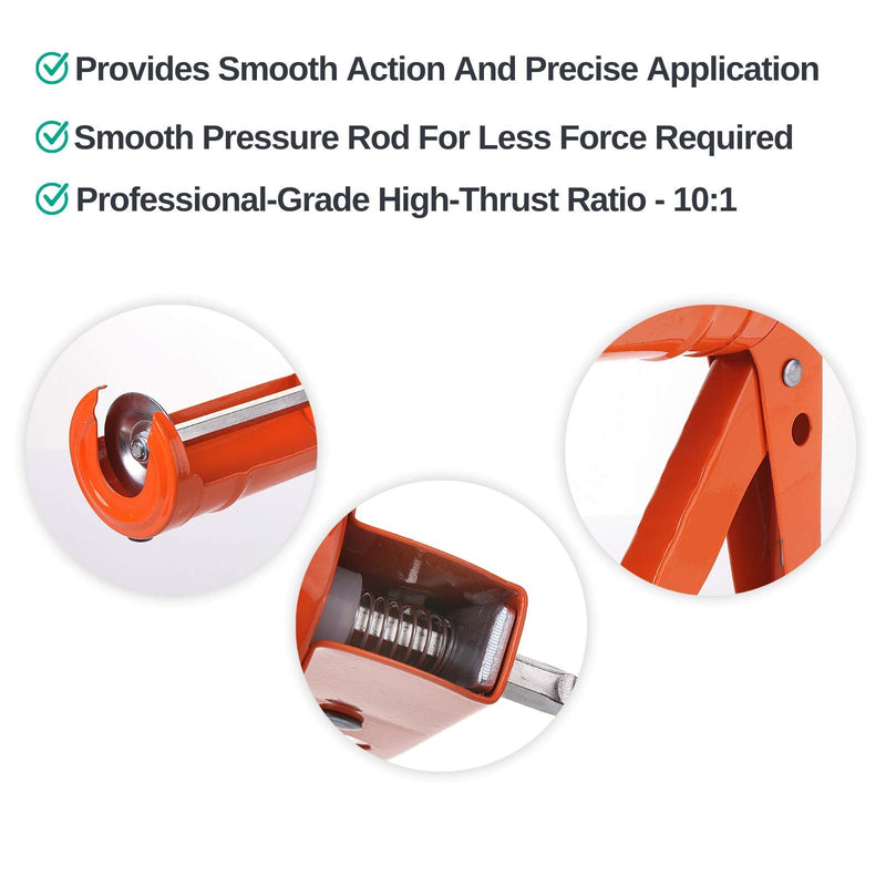 Bates- Caulking Gun, Silicone Gun, 10:1 Thrust Ratio, Hand Caulking Guns, Caulk Gun, Caulk Gun for Silicone, No Drip Caulk Gun, Gun Caulk, Sealant Gun, Caulk Gun - NewNest Australia