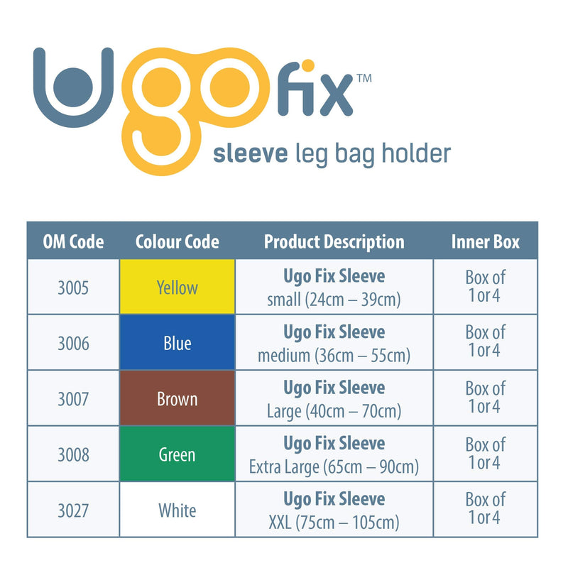 Ugo Fix Sleeve (x4) – Catheter Leg Bag Holder/Catheter Bag Cover, Strong and Durable Fibre Blends with External Seams, Washable and Reusable with Free Laundry Bag (Pack of 4) (Medium) Medium (Pack of 4) - NewNest Australia