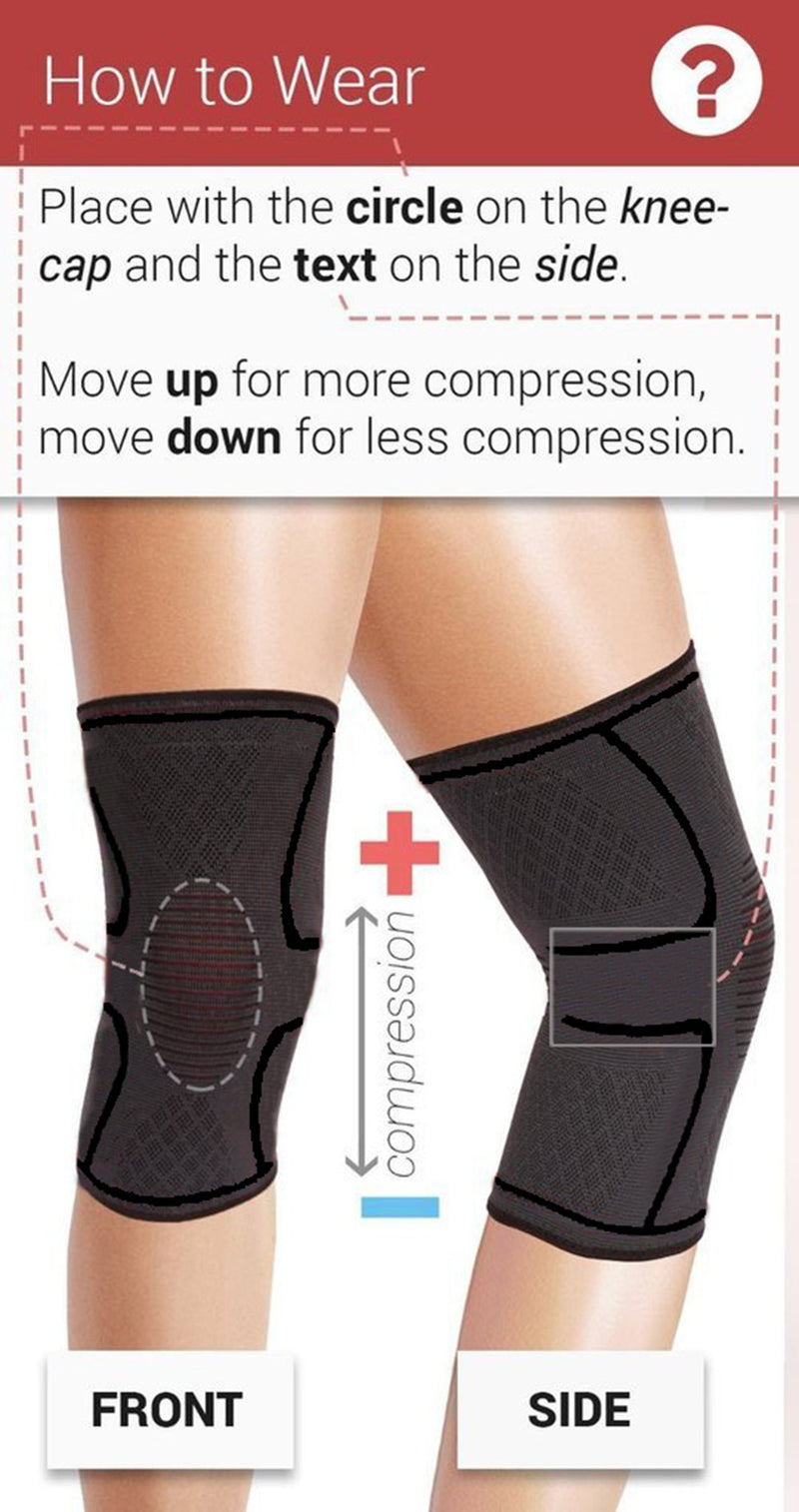 BESKEY Knee Support (Pair) Anti Slip Knee Brace Elastic Breathable Knee Compression Sleeve Help Joint Pain Relief for Arthritic Sufferer and Recovery from Injuries Fit for Sports (M, Black) M (Pack of 2) - NewNest Australia