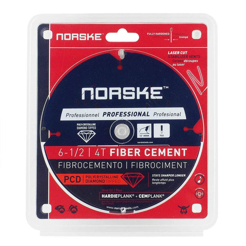 Norske Tools NCSBP281 6-1/2 inch 4 Tooth Polycrystalline Diamond (PCD) Hardie Fiber Cement Saw Blade 6-1/2" x 4 Teeth - NewNest Australia