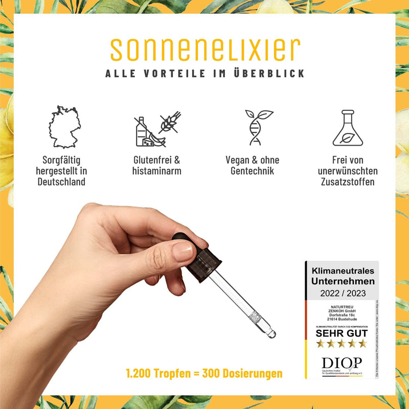 NATURTREU® Vitamin D3 K2 drops high dosage & vegan - 20,000 IU vitamin D3 + vitamin K2 MK7 200 mcg per dose (depot) - NewNest Australia