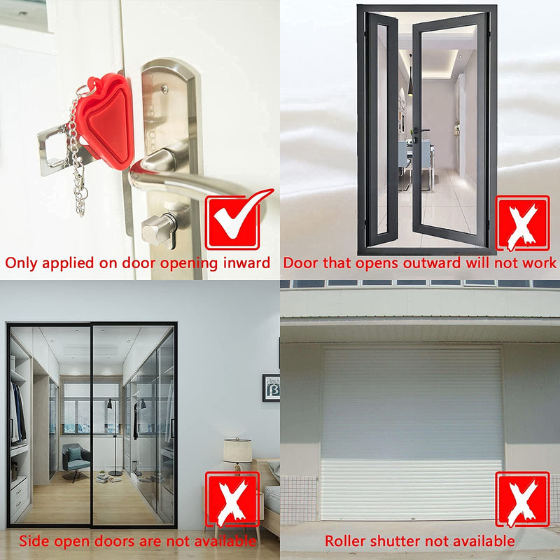 HNHMT Upgraded Portable Door Lock & Door Stop Alarm, Dual Protection Security Door Kit,Door Security Devices Pocket Self Defensey Tools,for Traveling Hotel Home Apartment College House(2 Pack) - NewNest Australia