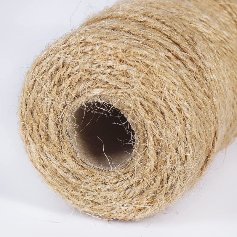 Tenn Well Natural Jute Twine, 656 Feet 2Ply Brown Twine String for Crafts, Gift Wrapping, Packing, Gardening and Wedding Decoration (2PCS X 328 Feet) 2PCS/656Feet(328FT/PC) - NewNest Australia
