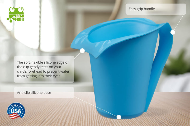 FRESH FROG Cascada Rinse Cup | Tear-Free Waterfall Rinser | Made in USA (Blue) Blue - NewNest Australia