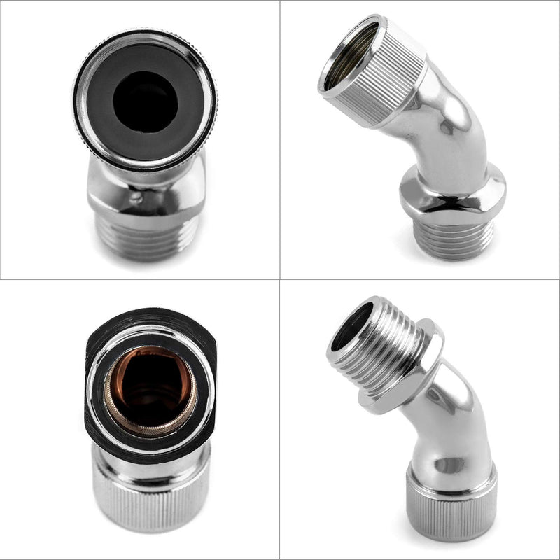 QWORK Elbow Adapter for Shower Head, Chrome Copper 1/2" Extender Connector - NewNest Australia