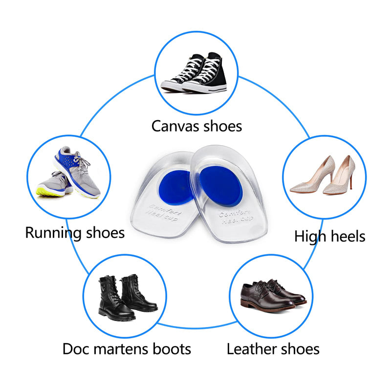 Newpop 3 pairs of heel spur insoles, gel heel cups, silicone, professional heel cushion insoles, heel pads for shoes, orthopedic gel insoles for relieving plantar fasciitis, Achilles pain (S) S (34-39) - NewNest Australia