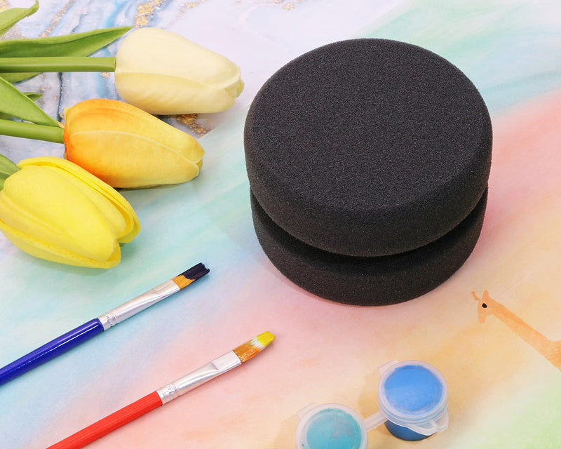 Paint Sponge Applicator PENTA ANGEL 2Pcs Double-Side Round Detail Sponge Painting Sponges for Acrylic Oil Watercolor Art Paint or Car Waxing Kitchen Cleaning (Black) Black - NewNest Australia