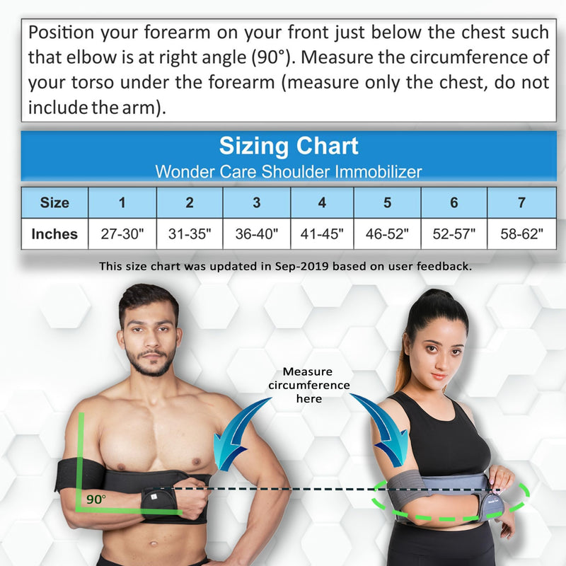 Wonder Care-Left Right Shoulder Immobilizer Arm Sling Elastic Bandage For Clavicle Luxation Shoulder Stabilizer Compression Brace Post Rotator Cuff Surgery - Black - NewNest Australia