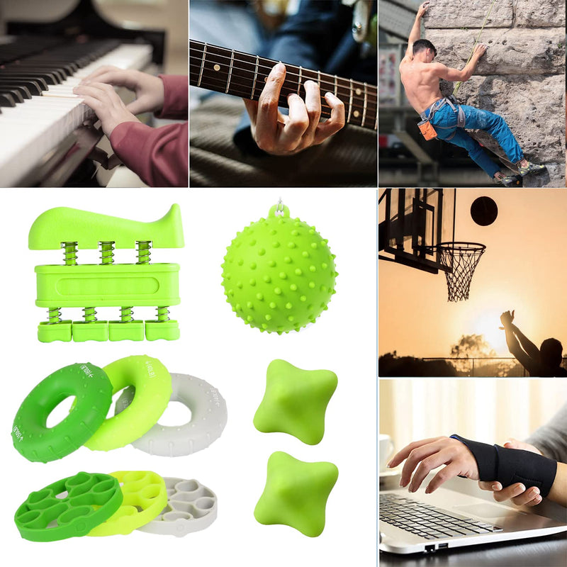 Hand Exerciser Grip Strengthener,3 Resistance Levels,Finger Exerciser,Stress Relief Ball, Hand Grip Strength, Hexagonal massage ball for Guitar Player Rock Climbing,Athletes and Musicians -10 Pack 10 Packs - NewNest Australia