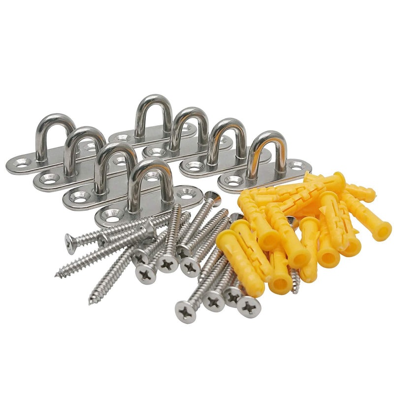 8 Pcs 1.8 Inch 304 Stainless Steel Ceiling Hooks Pad Eyes Plate Marine Hardware Hooks with Screws 1.8 x 0.6 Inch - NewNest Australia