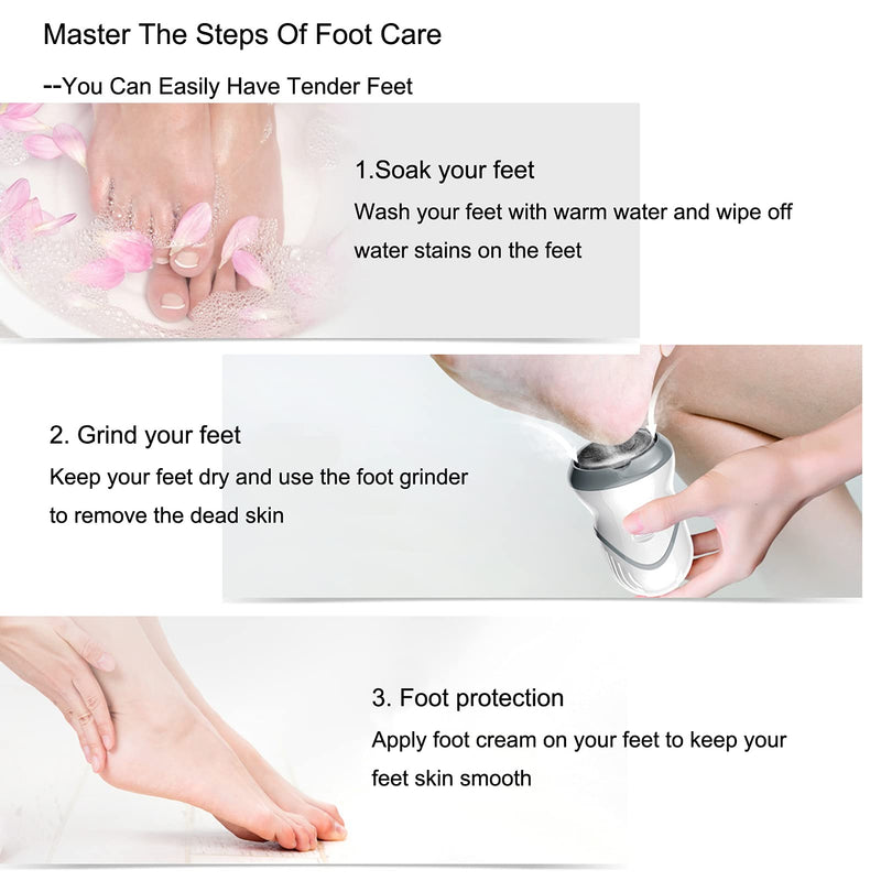 Foot Hard Skin Remover, Electric Foot Files Foot Grinder Pedicure Tools for Removing Calluses, Cracked Dry Dead Skin, with 3 Rollers and 2 Speeds - NewNest Australia