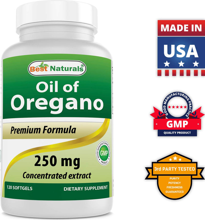Best Naturals Oregano Oil 250 Mg Softgels, 120Count 120 Count (Pack of 1) - NewNest Australia