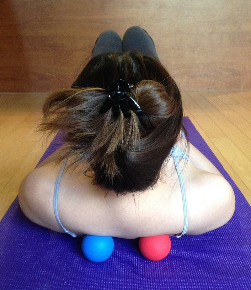 Kieba Massage Lacrosse Balls for Myofascial Release, Trigger Point Therapy, Muscle Knots, and Yoga Therapy. Set of 2 Firm Balls (Blue and Red) Blue and Red - NewNest Australia