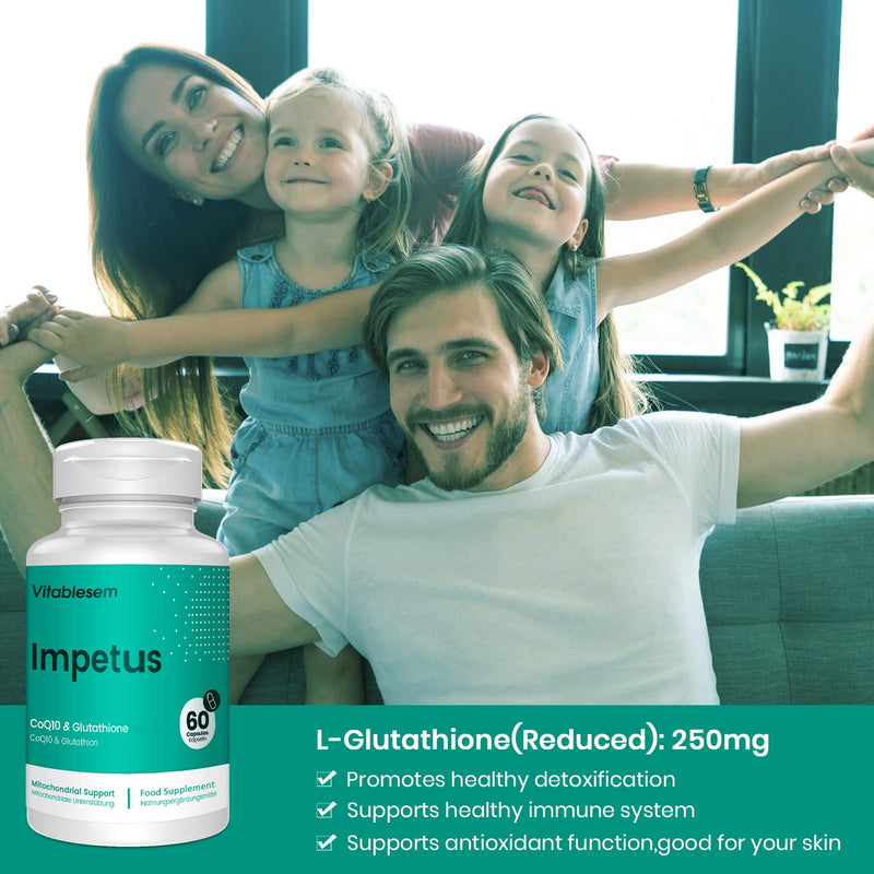 CoQ10 Complex 520MG -60 Vegan Capsules of High Absorption Co Enzyme Q10 -with Pure Reduced Glutathione -Fermented Ubiquinone -CoEnzyme Q10 Supplement 1 Pack - NewNest Australia