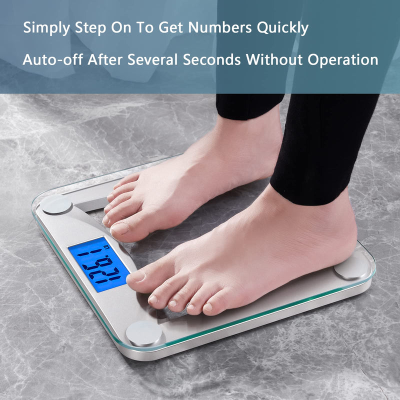 Vitafit Digital Bathroom Scales, Commitment In High Precision Technology For Body Scales Over 20 Years, Weight Scales With Extra Large Lcd Display, 180 Kg, Clear Glass - NewNest Australia