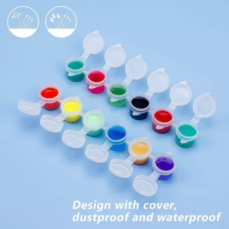 36 Empty Paint Pots with Lids, 5 ml/0.17 oz Clear Paint Cup Pot Strips with Lids, Easy to Open Painting Arts Crafts for Kids Classroom School Painting Art Supplies - NewNest Australia