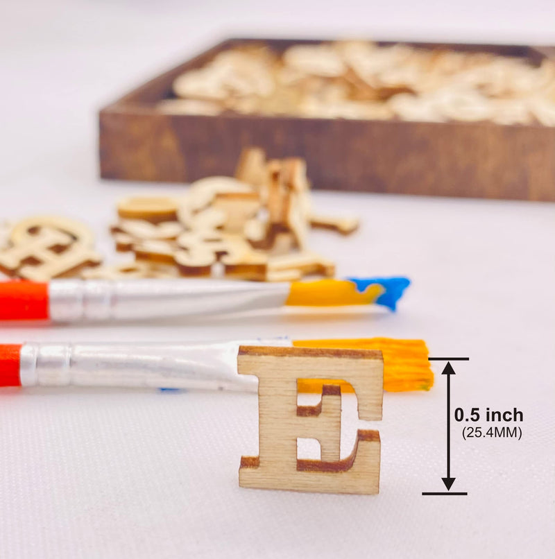 592 Pieces 1/2 Inch Mini Wooden Alphabet Letters and Unfinished Wood Numbers with Rustic Storage Tray for Scrapbooking DIY Crafts Homemade Gifts - NewNest Australia
