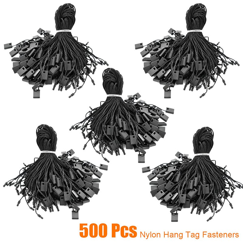 500Pcs Hang Tag Fasteners Black Nylon Snap Lock and 500Pcs 0.8 Inch Black Metal Ground Pins Clothes Tag Pins for Crafting and DIY Black String Black Pin - NewNest Australia