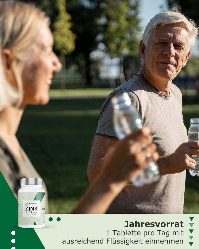 naturally zinc bisglycinate 25mg (vegan) 365 zinc tablets annual supply - natural zinc in high doses, zinc without additives, made in Germany - NewNest Australia
