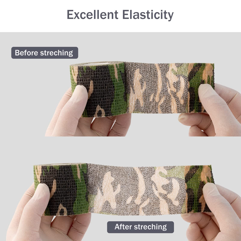 EZ Tattoo Grip Tape - Pack of 24 (2.5cm x 4.5m) Self-Adhesive Bandage for Wrist Swelling and Ankle Sprain, Disposable Roll Tattoo Grip Tube Tape for Tattoo Machine (Camo) Camo - NewNest Australia
