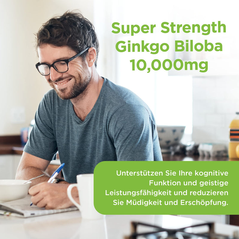 Healthspan Ginkgo Biloba 10,000 Mg | 120 Tablets | Iodine And Vitamin B5 | Reduces Fatigue | Strengthens Cognitive Function & Mental Performance | Rich Source Of Flavone Glycosides | Vegan - NewNest Australia