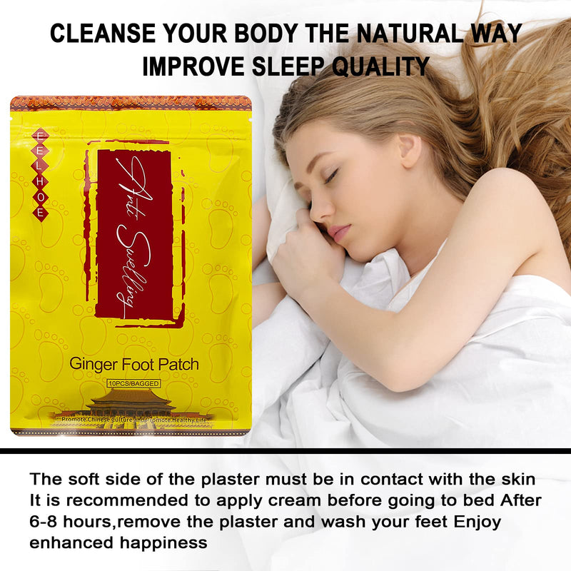 60Pcs Detox Foot Pads to Remove Toxins, Ginger Detox Foot Pads - Anti Swelling Ginger Detoxing Patch, Detox Foot Patches, Cleansing Detox Foot Pads for Foot Care Relieve Stress Improve Sleep 60pcs - NewNest Australia