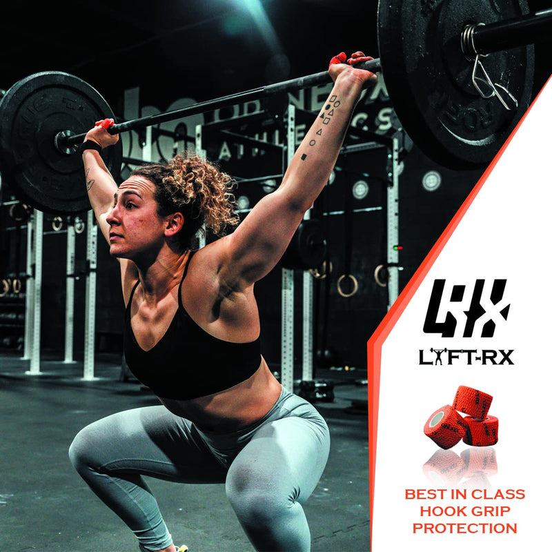 LYFT-RX Weightlifting Hook Grip Tape w/Premium Adhesive for Olympic Weight Lift, Crossfit, Lifting & Gym, Stretch Athletic Finger Wrap, Protects Thumb Fingers Hand & Enhances Grip Orange 1.5-inch 3 ROLLS - NewNest Australia