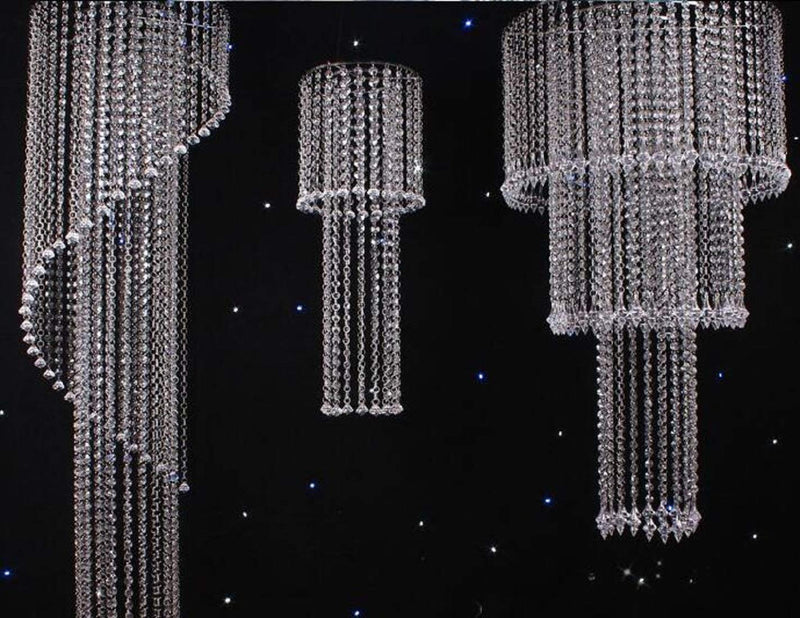 VOVOV 10 Pack (1000CM/30.5FT) Beaded Trim Clear Crystal Garland Chandelier Octagon Beads Chain - NewNest Australia