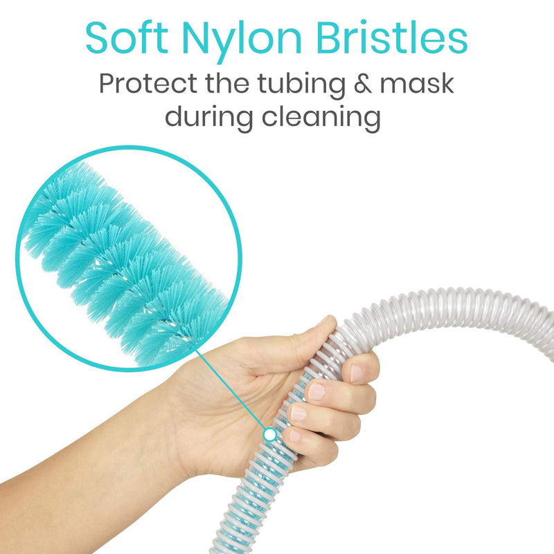 Vive CPAP Tube Cleaning Brush - Stainless Steel Cleaner for Mask and Pipe - Wire Bristle Solution - for 7 Foot Hose and 22 mm Diameter - Portable, Flexible and to Easily Clean Standard Tubing Kit - NewNest Australia