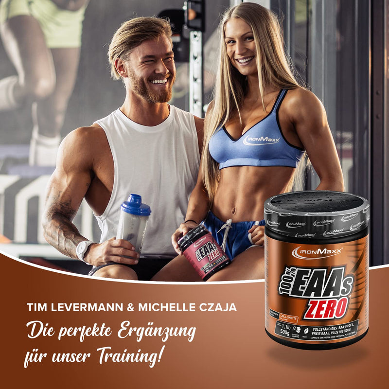 Ironmaxx 100% Eaas Zero - Cola-Lime 500G Can | Eaa Powder, Vegan And Sugar-Free With All 8 Essential Amino Acids | Fruity Taste, Free From Preservatives 500 G (Pack Of 1) - NewNest Australia