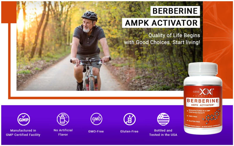 Genex Berberine HCl 500mg - Powerful AMPK Activator, - Pairs Well with Resveratrol and NMN Nicotinamide Mononcleotide. (Vegetarian, Gluten-Free, Non-GMO) Root Extract Supplement - NewNest Australia