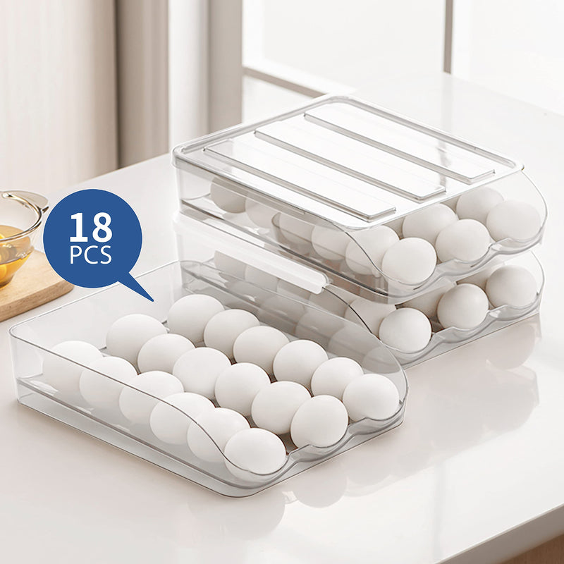 Large Capacity Egg Holder for Refrigerator, Egg Fresh Storage Box for Fridge, Egg Storage Container Organizer Bin, Clear Plastic Storage Container (1 Layer) Set of 1 - NewNest Australia
