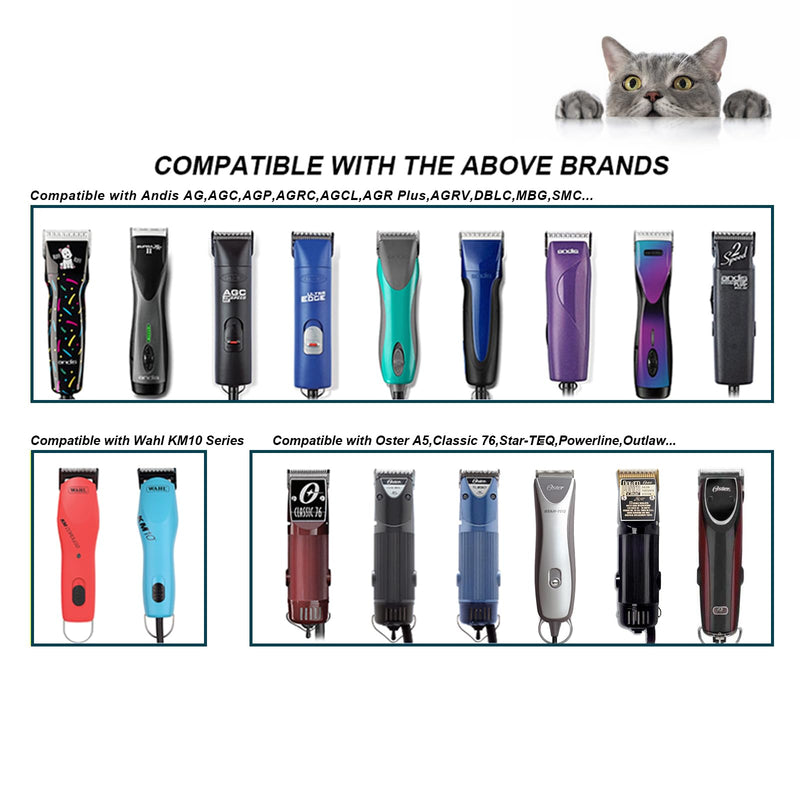 Dog Grooming Replacement Blade Compatible With Heiniger / Moser Max45 / Andis / Oster A5 / Wahl 10Km Series Dog Clipper, Size 7F 1/8" (3.2Mm), Cutting Length, 2 Units, Black 7F-3.2Mm ( 2 Sentences) - NewNest Australia