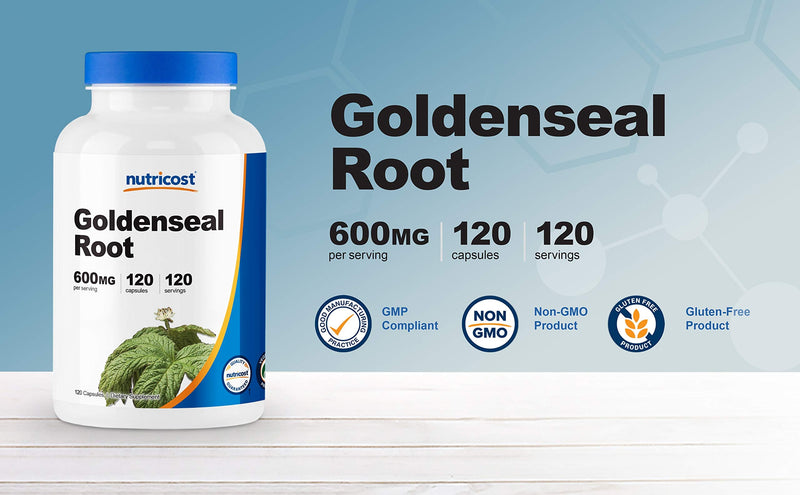 Nutricost Goldenseal Root 600mg, 120 Capsules - Non-GMO, Gluten Free, Vegetarian Capsules 120 Count (Pack of 1) - NewNest Australia