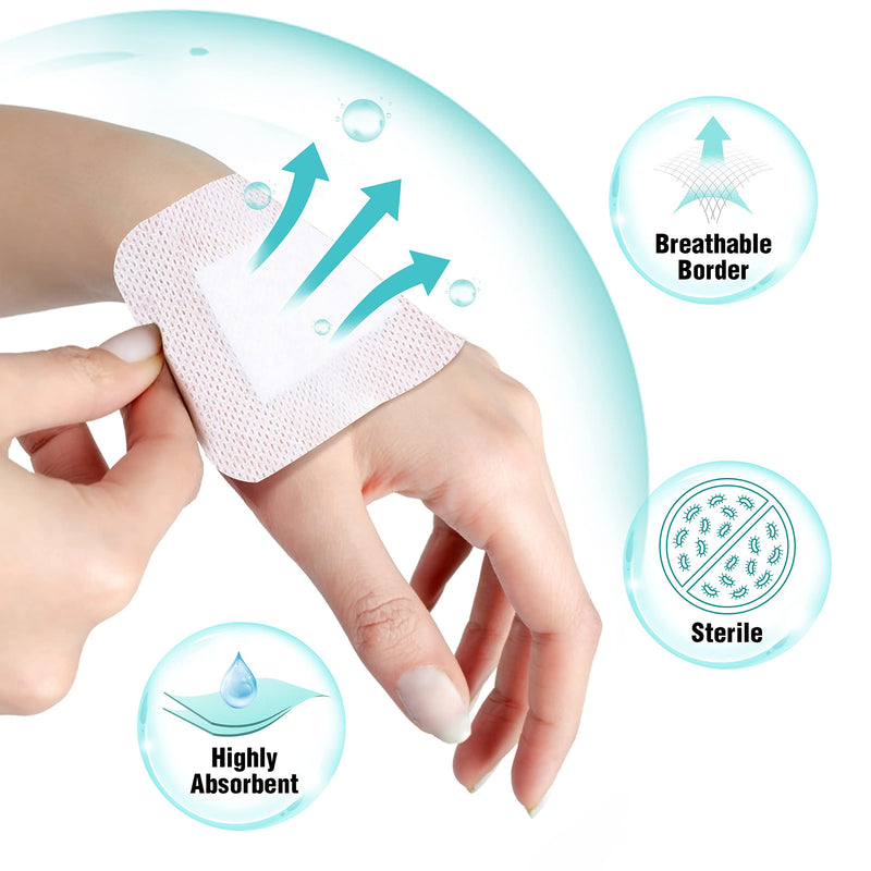 General Medi Sterile Island Dressing With Edged View, 100 Count, 6 X 7 Cm Gauze Pads, Wound Care Pad With Adhesive Edge, Sterile, Soft & Highly Absorbent Medical Grade Dressing Pad - NewNest Australia