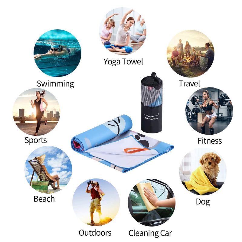 NewNest Australia - CHARS Microfiber Quick Drying Beach Towel with a Carrying Bag, Super Absorbent Towel, Sand Free Towel, for Kids, Teens, Adults, Travel, Gym, Camping, Pool, Yoga, Outdoor and Picnic Flower large (30 x 60 inches) 