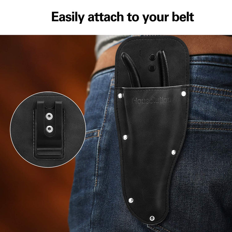 Housolution Garden Pruner Sheath, Premium PU Leather Holster Protective Case Cover Scabbard for Gardening Pruning Shears Scissor - Black - NewNest Australia