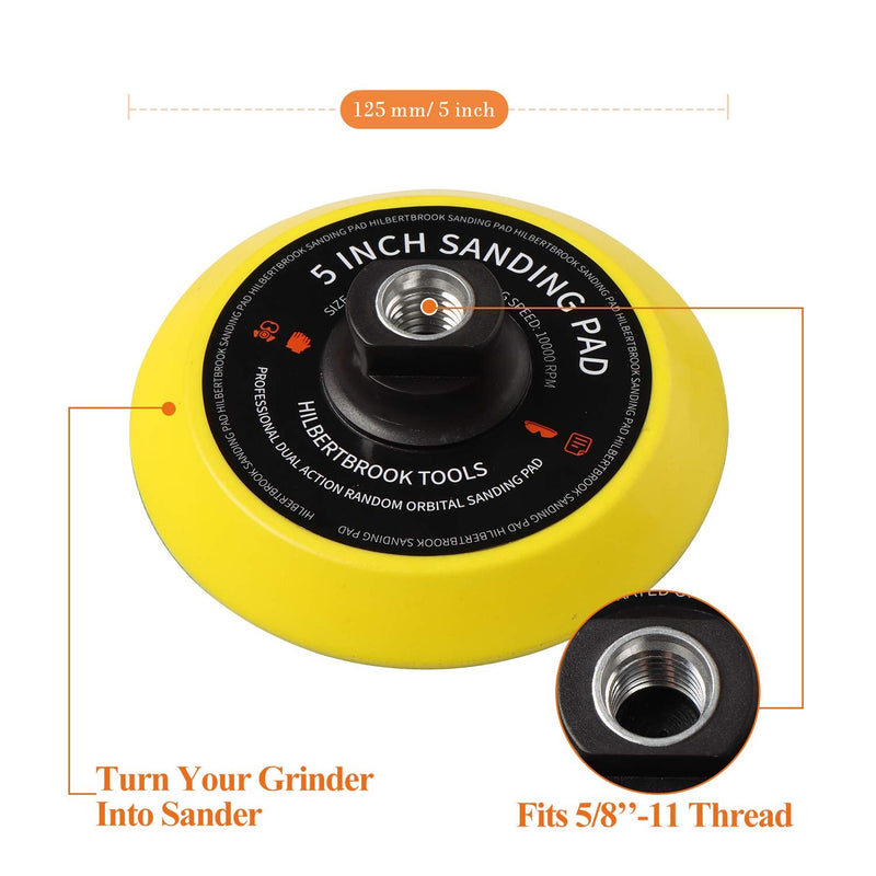 5 Inch Hook and Loop Backing Pad 5'' Backing Plate with 5/8-11 Threads Sanding Pad Angle Grinder Accessories Sanding Buffing Polishing (2 Pack) 2 - NewNest Australia