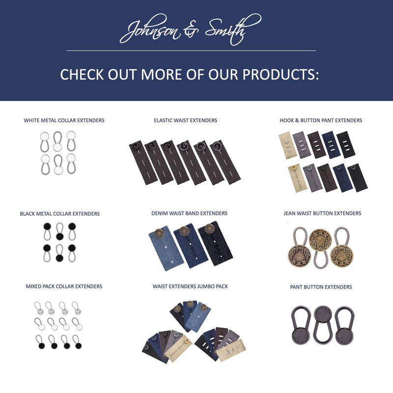 Johnson & Smith Collar Extenders/Neck Extender/Wonder Button for 1/2 Size Expansion of Men Dress Shirts, 5 +1 Pack, 3/8" - NewNest Australia
