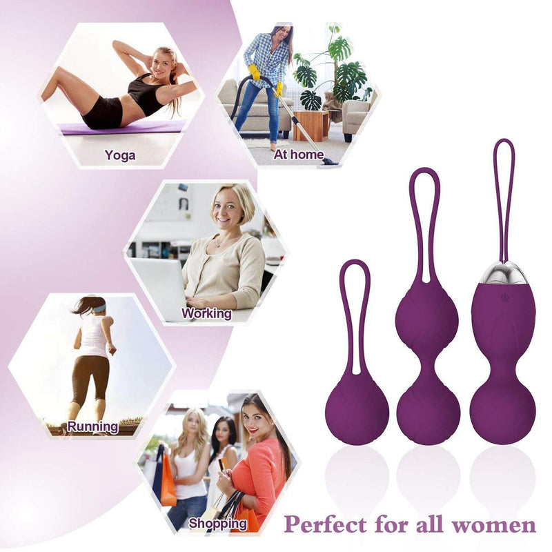 Pelvic Floor Balls Training Balls Pelvic Floor Trainer For Women Training Set - Medical Silicone Exercise Balls For Bladder Control And Pelvic Floor Exercises, Purple - NewNest Australia