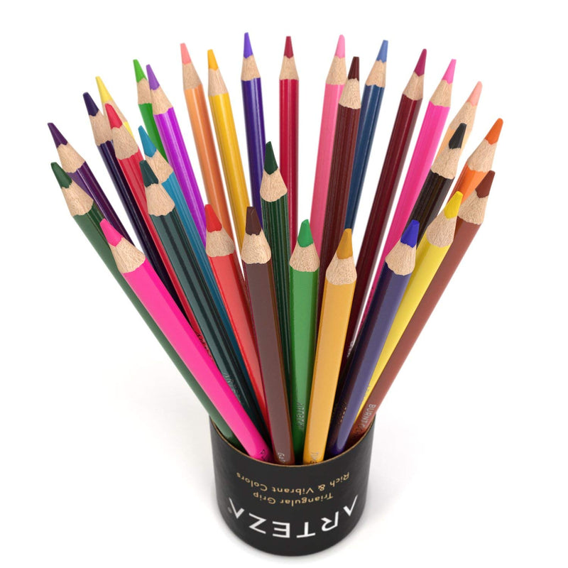 Arteza Colored Pencils, 48 Colors, Soft, Highly-Pigmented, Wax-Based Core Pencil Crayons, Art Supplies For Adults & Teens - NewNest Australia