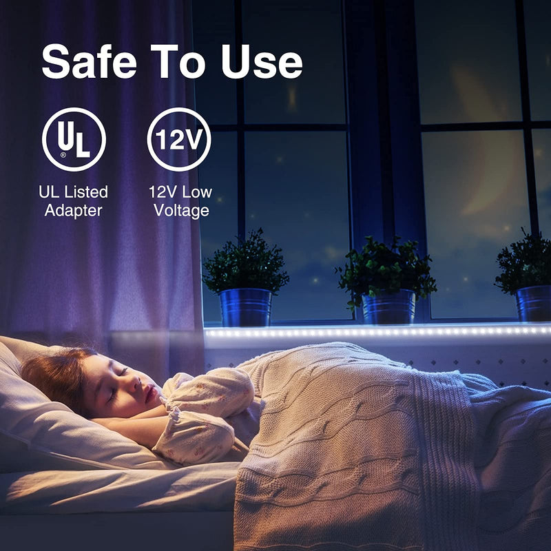 Onforu White LED Strip Lights, 16.4ft Dimmable LED Light Strip, 6000K Bright Daylight White Tape Light, 5M 12V Ribbon Light, 300 LEDs Flexible Vanity Mirror Light for Under Cabinet, Bedroom, Kitchen - NewNest Australia