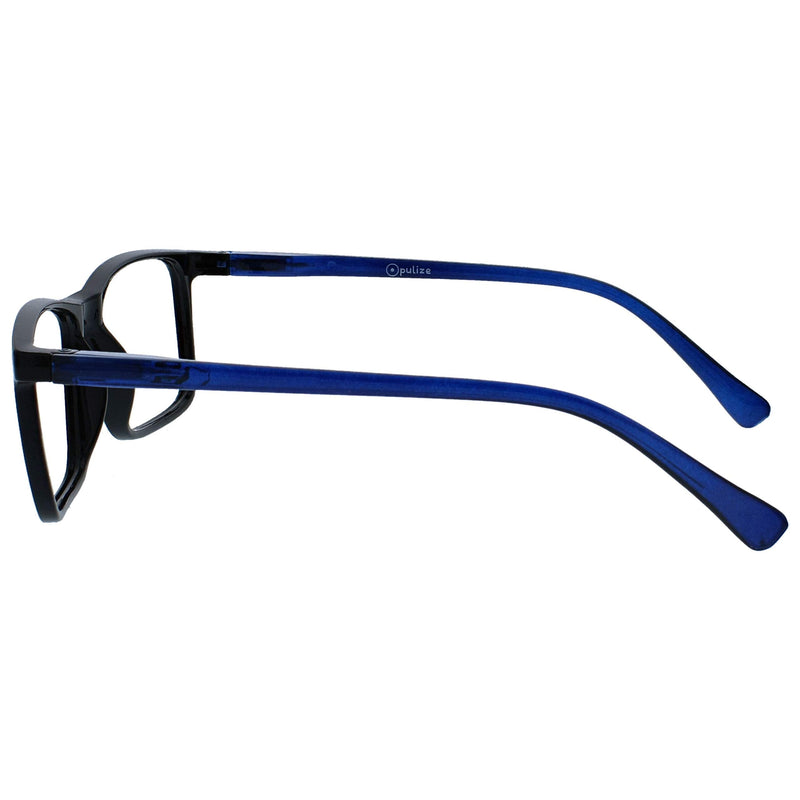Opulize Ink 4 Pack Reading Glasses Large Black Grey Mens Womens Spring Hinges RRRR4-1177 +1.00 +1.00 Magnification Black Front Blue Arms / Grey Front Black Arms - NewNest Australia