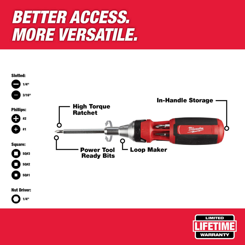 Milwaukee 9-In-1 Ratchet Bit Drivr - NewNest Australia