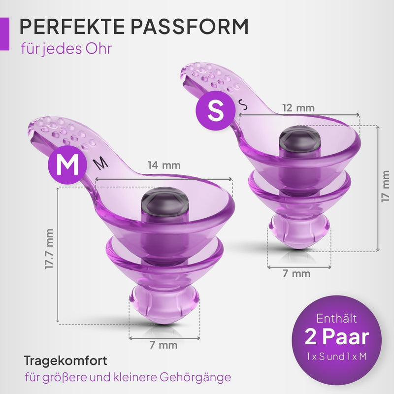 Senner ® DreamPro - Ear plugs for peaceful sleep - Hearing protection ideal in noisy environments and for side sleepers - Anti snoring ear plugs - Hypoallergenic, with 2 sizes, aluminum container - NewNest Australia